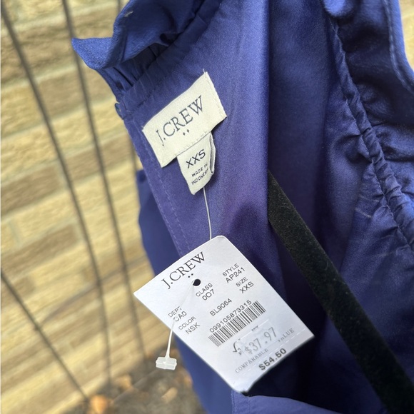 J.Crew Factory Ruffleneck satin crepe top, NWT XXS - Picture 2 of 3